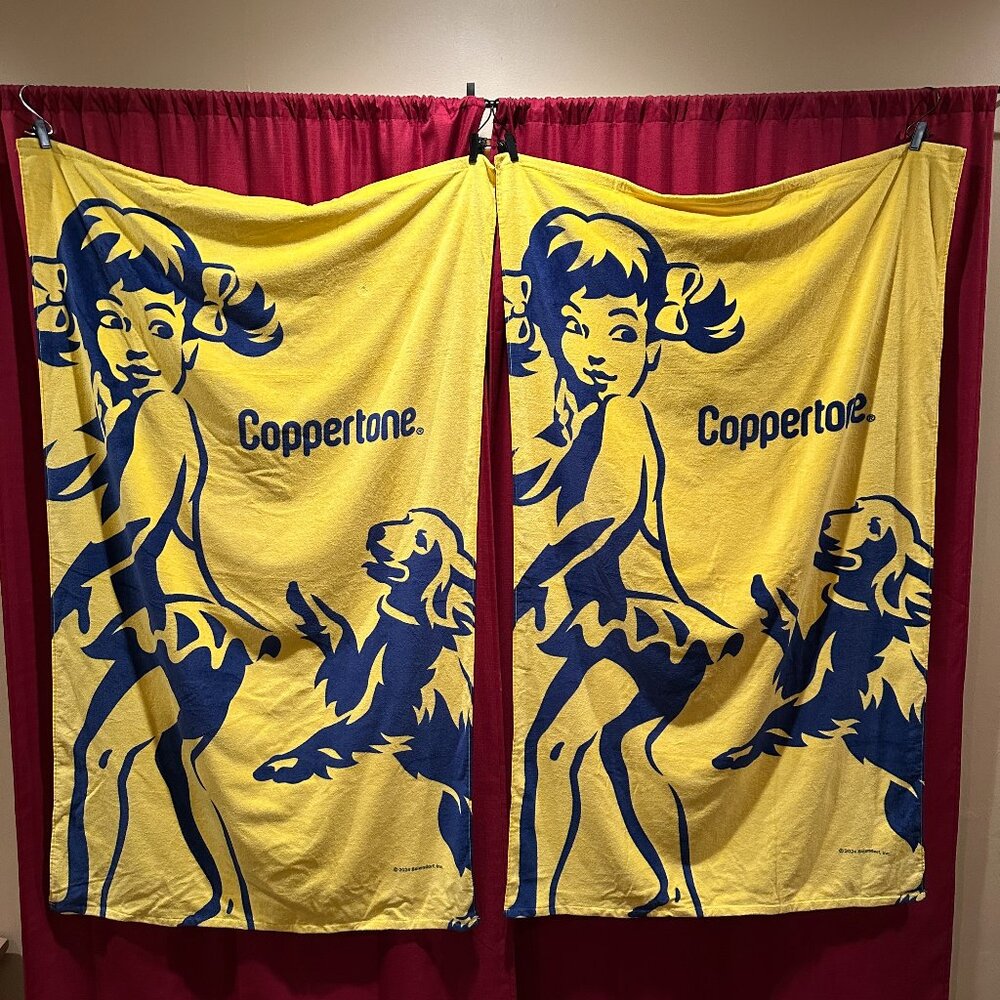 2 Coppertone Sunscreen 60" x 35" Beach Towels